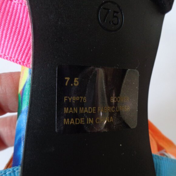 Cape Robbin Boomer Neoprene Strappy Colorful High Heel Floral Sandal Size 7.5 - Picture 5 of 6